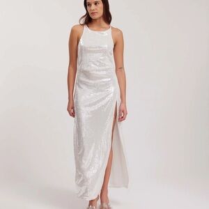 Anne Fontaine Anisette White Sequin Gown NWT - S